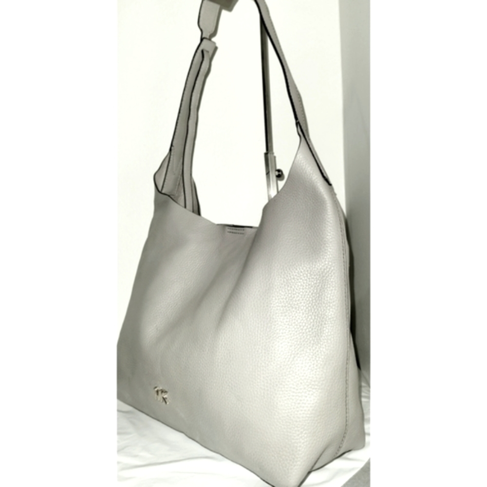 Michael Kors Pearl Gray Unlined Junie Hobo NWOT.